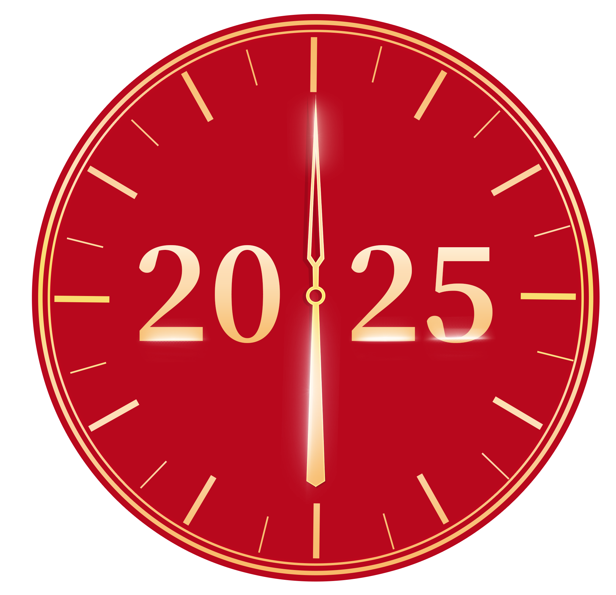 千库网_红金色仿真钟表2025时钟元旦新年_元素编号14653045